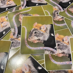 Punk Rat Vinyl Sticker: Angelina Davis Art, Funny Tattoo Design