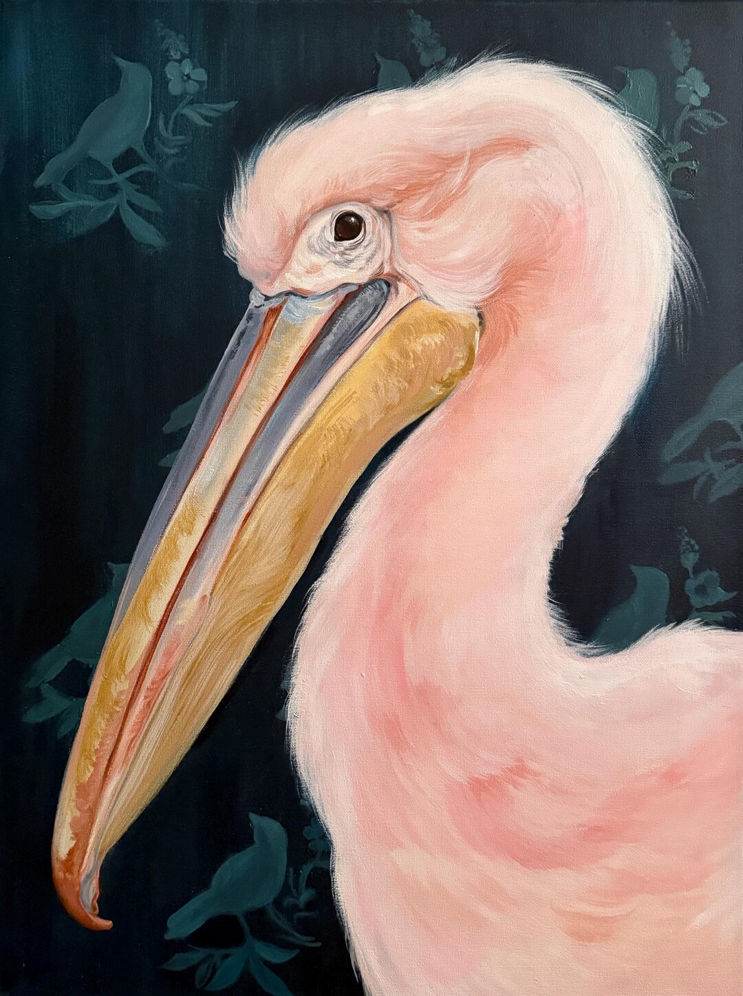 Pink Pelican Print: Bird Art Portrait, Coastal Decor, Tropical Art ...