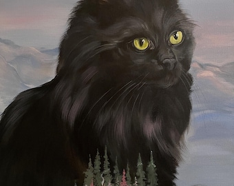 Yule Cat Art Print: Nordic Folklore Christmas Decor (8x10” Archival Paper)