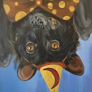 Impressão de arte de morcego: decoração gótica de bruxaria, arte assustadora de Halloween (8x10 sem moldura)