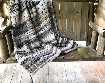 Cable and Cluster Crochet Afghan Pattern
