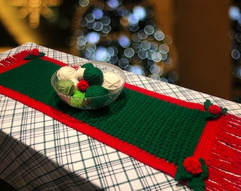 EASY CROCHET PATTERN Hollydays Placemats and Table Runner Christmas for Beginner crochet levels