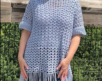 Sea Shells Top Crochet Pattern | Advanced Beginner | Lacy Openwork Stitches | Boxy Fit