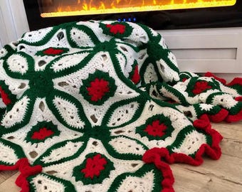December Wishes Double Wedding Ring Croquilt Digital Crochet Pattern