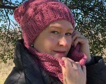 Winters Tide Hat and Cowl Crochet Pattern EASY!