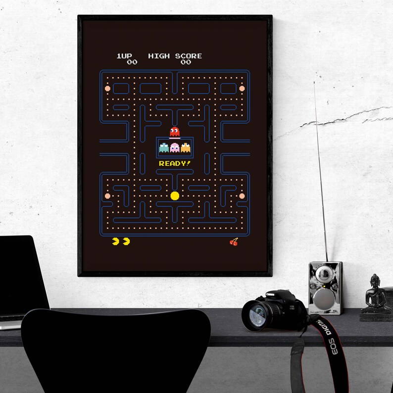 Pacman Retro Videogame Poster ⎢ High Resolution Vector Printable and ...