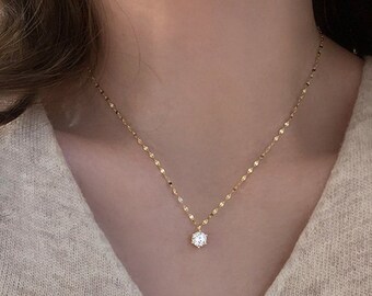 Simple Diamond Necklace - Etsy