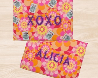 Gepersonaliseerd etui met mahjongaccessoire | Op maat gemaakte Mahj-kaart en muntzakje