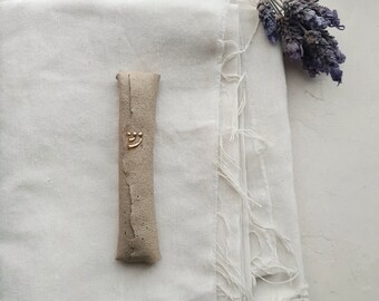 Unique ceramic mezuzah case with scroll. Ideal Judaica gift for Jewish weddings, housewarmings. Handmade in Israel, one-of-a-kind.