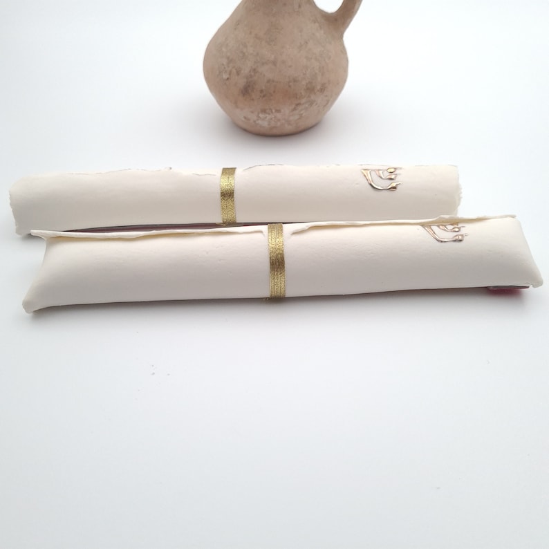 Mezuzah, Set of 2 Ceramic Mezuzahs Case With Scroll, Unique and Special