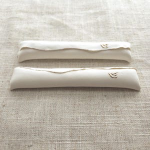Set of 2 Handmade Mezuzah Cases – White Porcelain with 14K Gold – Jewish Gift for Wedding or New Home