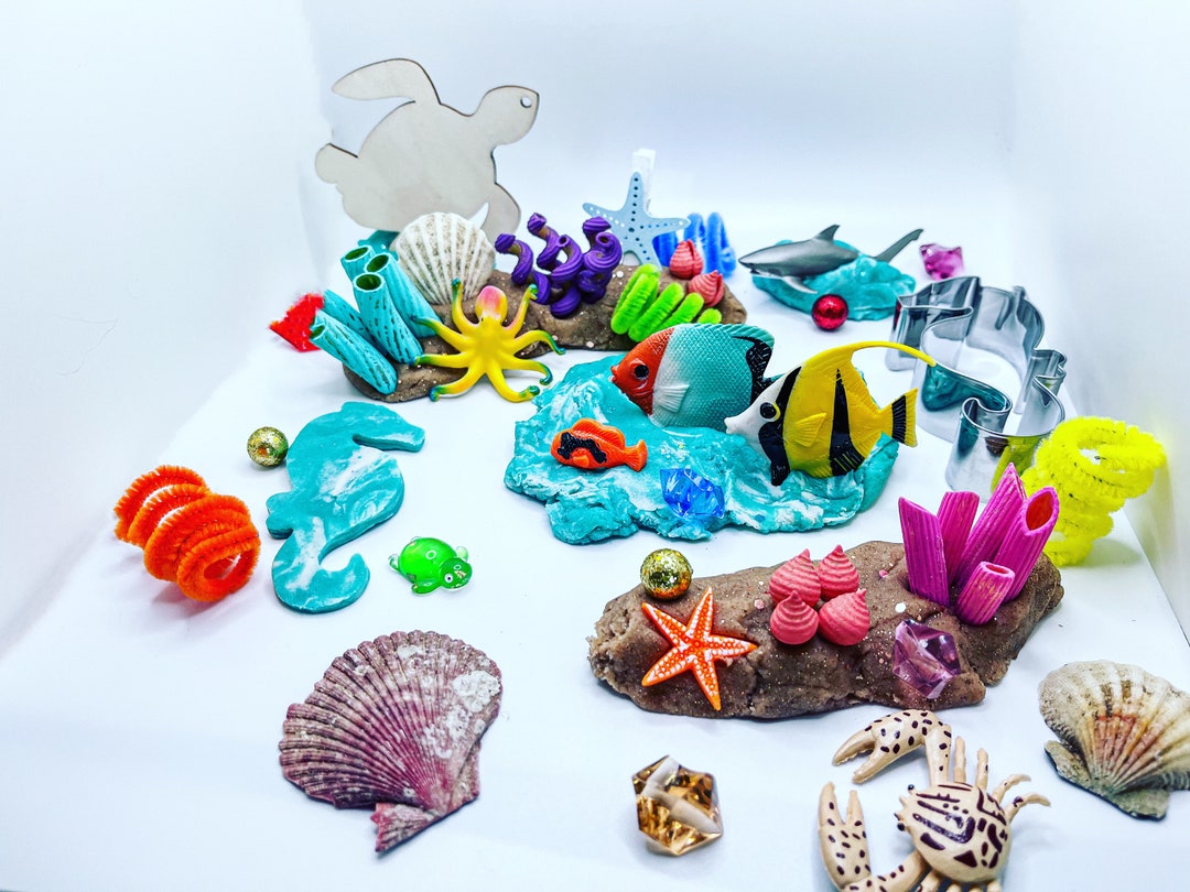 Coral Reef Sensory Play Dough Kit | Sensory Dough Kit | Play Dough ...