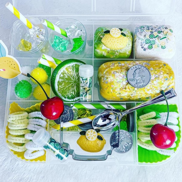 Lemonade Stand Sensory Dough Kit (Green) | Play Dough | Sensory Bin | Sensory Kit | Gifts for Kids | Toys for Kids | Montessori