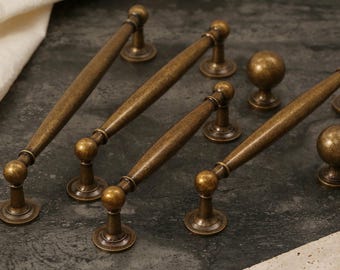 Tiradores de cajón de latón macizo/tiradores de armario de latón/herrajes de armario de latón/tiradores de cocina envejecidos con grabado personalizado