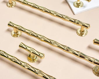Bamboo Brass Drawer Knobs/bright Gold Dresser Pulls/silver Brass cupboard Knobs handles/silver Cabinet Hardware/ Brass Drawer handle