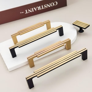 Nordic Messing Kast Handvat Art Deco Kast Lade Trekknoppen Massief Messing Deurgrepen Antieke Dressoirgrepen Op Maat Gegraveerde Vierkante Knoppen