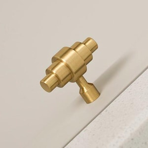 Modern T Bar Solid Brass Drawer Knobs/French Style Brass Knobs/ brass Dresser Knobs/ Antique flower Dresser Knobs
