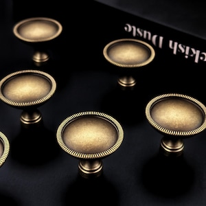 Viktorianische antike Messing Schubladenknäufe / Messingschrank Hardware Knäufe / im Alter von Messing Schrank Knäufe Griffe / Jugenstil Massiv Messing Schubladenknäufe