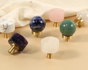 Natürliche Kristall Kabinett Knäufe Natürliche Marmor Knäufe Griffe Griffe Dresser Knobs Pulls Schrank Hardware, Kleiderschrank Griff Knopf