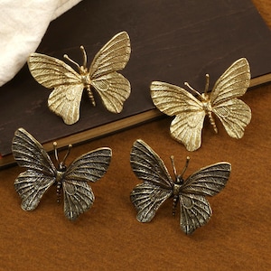 Solid brass butterfly Knobs Pulls Dresser Knob Pull Handles animals Drawer Knob Pull closet Cabinet Knob gold Kitchen Knob Pull