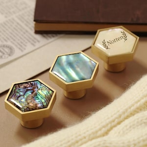 Pomello per cassetti esagonali Galaxy, maniglie per mobili e cassettiere in ottone al quarzo, pomelli trasparenti per armadi e guardaroba, ferramenta per mobili incisa su misura