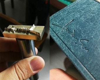 Custom Embosser Leather Stamp With Handle , custom brass Stamp for leather hammer press with Handle gift for leather craftsman, gift for dad