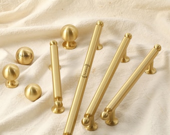 Tiradores de cajón de latón macizo/tiradores de armario de latón/herrajes de armario de latón/tiradores de cocina modernos grabados a medida