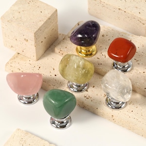 Natural crystal pebble drawer knobs handles, natural crystal Cabinet dresser knobs handles, Wardrobe knobs pull Furniture hardware