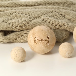 Lådknopp i naturtravertin, naturlig rund sten, byråknoppar, kula, skåp- och garderobsknoppar, 30 mm, 60 mm knopp