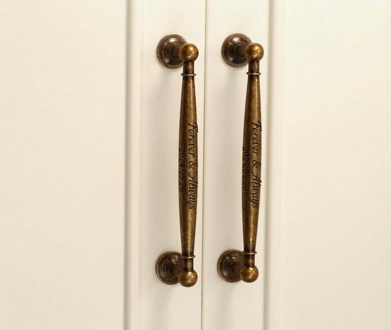 Custom engraved Solid Brass Drawer Knobs pulls/Brass cupboard cabinet Knobs handles/brass cabinet hardware Knob/aged kitchen handles pulls image 5