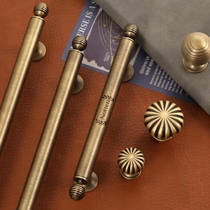 Antique Drawer Knobs pulls/antique brass cupboard cabinet Knobs handles/modern cabinet hardware Knobs/ Custom engraved kitchen handles pulls