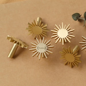 Solid brass sun Knobs Pulls Dresser Knob Pull Handles sun rising Drawer Knob Pull Custom engraved closet Cabinet Knob gold Kitchen Knob Pull