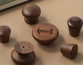 Walnut wooden drawer Knobs  Dresser Knob Pull Handles boho Drawer Knob Pull  round  cabinet hardware Knobs Pull Custom engraved knobs