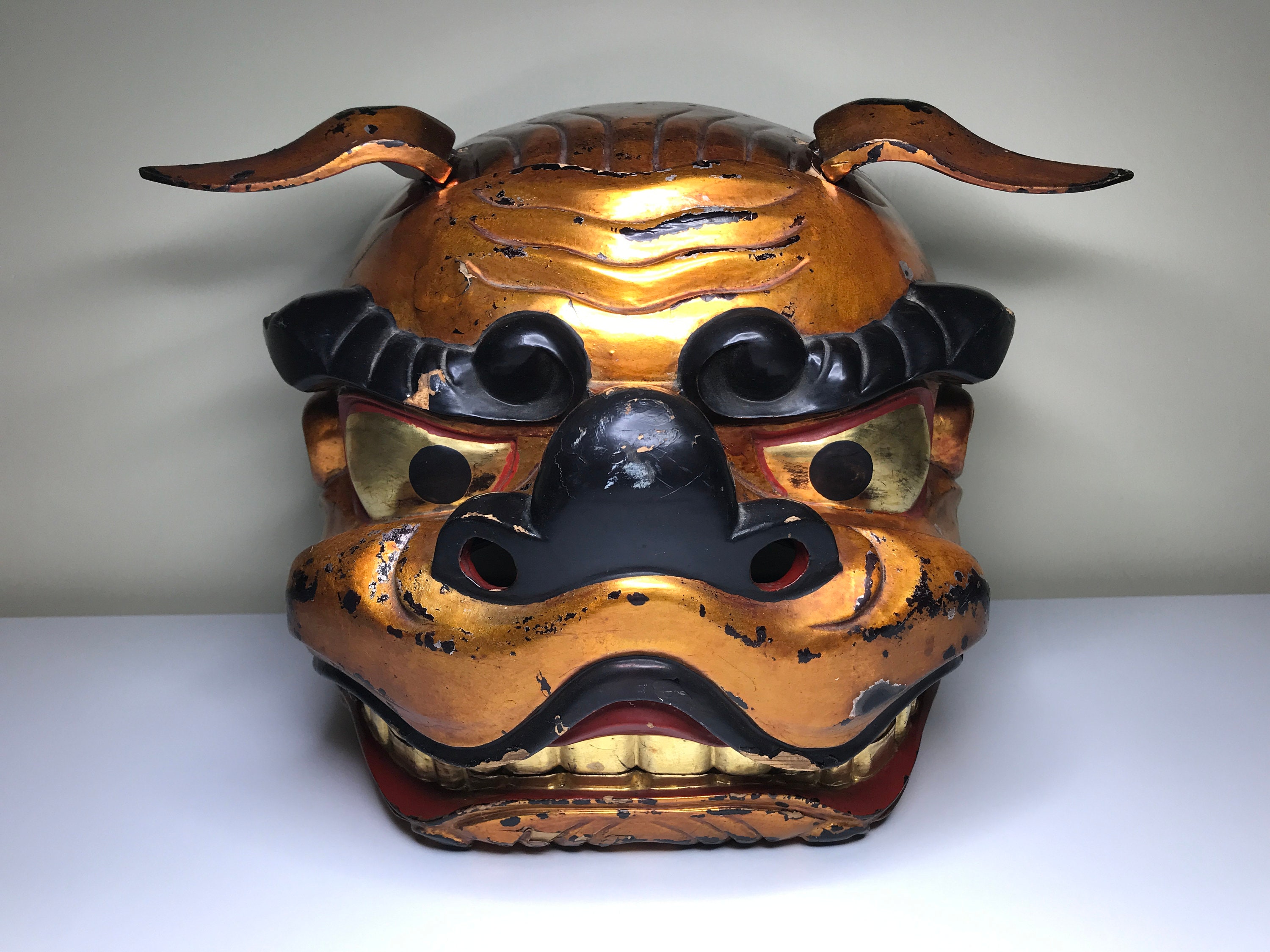 Shishigashira Japanese Foo Dog Mask Shishimai Mask With Etsy