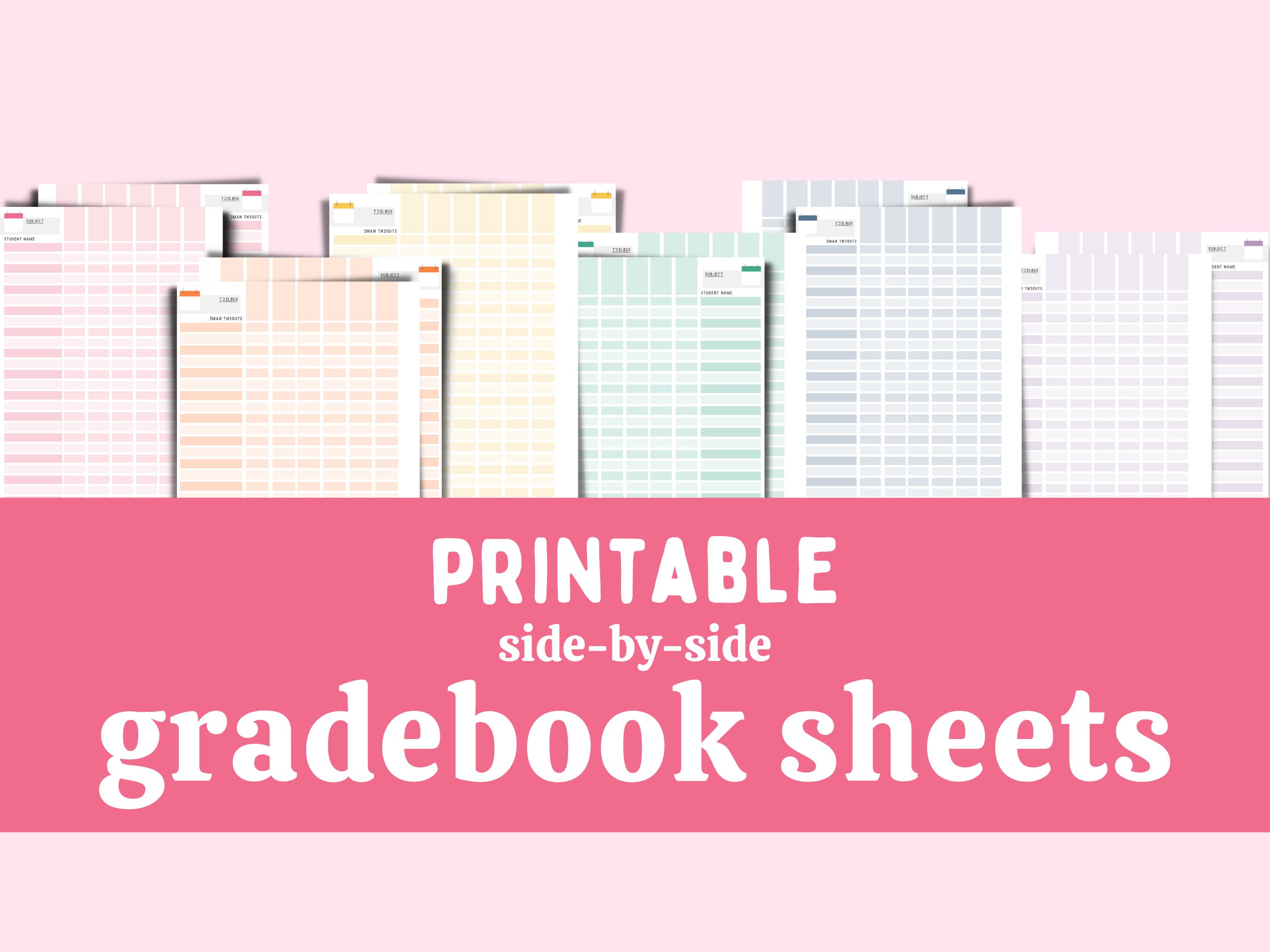 Gradebook Sheets For Teachers Student Roster Grade Book Homeschool 