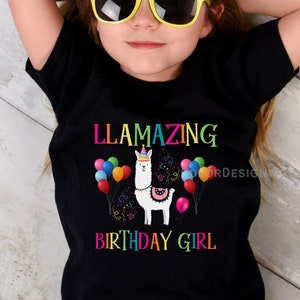 Llama Birthday Shirt Birthday Girl Shirt llama theme birthday, llama Birthday Shirt, 1st 2nd 3rd 4th 5th 6th 7th 8th 9th 10th Birthday Shirt immagine 4