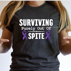 Purple Ribbon Shirt, Lupus T-Shirt, Surviving Purely Out of Spite Shirt, Lupus Awareness Tee, Autoimmune Gift For Her, Unisex Tee