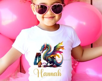 Dragon 4th Birthday Shirt, Custom Painted Dragon Outfit