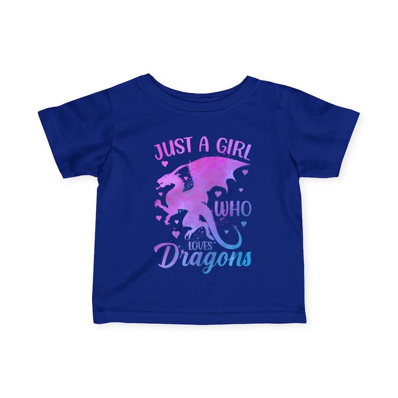 Kid's Dragon Shirt, Just A Girl Who Loves Dragons Youth Shirt, Birthday ...