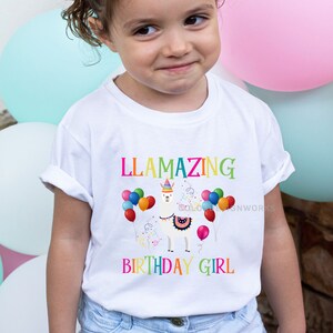 Llama Birthday Shirt Birthday Girl Shirt llama theme birthday, llama Birthday Shirt, 1st 2nd 3rd 4th 5th 6th 7th 8th 9th 10th Birthday Shirt immagine 5