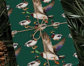 Mallard Duck Gift Wrap, Duck Wrapping Papers, Duck Hunting Gift, Birthday Wrap Paper, Nature Lover Present, Wildlife Party Supplies