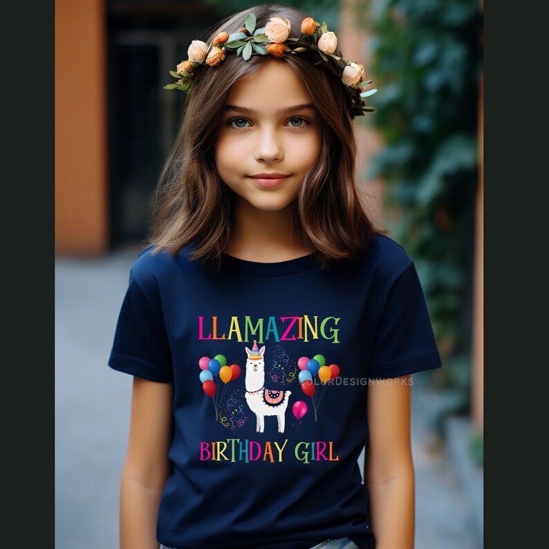 Llama Birthday Shirt Birthday Girl Shirt llama theme birthday, llama Birthday Shirt, 1st 2nd 3rd 4th 5th 6th 7th 8th 9th 10th Birthday Shirt immagine 1