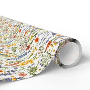 Botanical Wrapping Paper, Wildflower Gift Wrap, Bridal Gift Wrap, Floral Wrapping Paper Rolls - Gift Packaging Supplies, Birthday Gift Wrap image 7