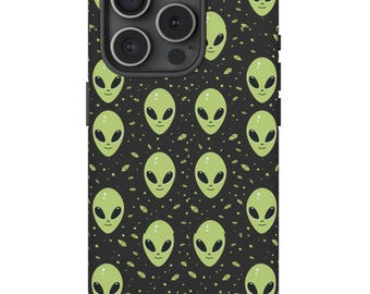 Alien Phone Case, Sci Fi UFO Tough Phone Cases, iphone 15 pro max, iphone 10 11 12 13 14, Samsung Galaxy, Google Pixel, Trendy Aesthetic
