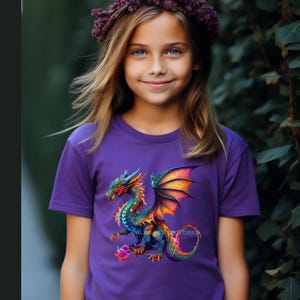 Dragon Shirt for Kids, Youth Colorful Dragon Shirt, Psychedelic Dragon Shirt, Dragon Lover Shirt, Dragon Gift, Matching Dragon Shirts
