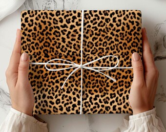 Leopard Print Wrapping Paper, Holiday Gift Wrap, Leopard Gift Wrap, Animal Gift Wrap, Cheetah Print, Wrapping Papers for Gifts and Presents,