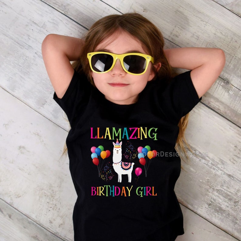 Llama Birthday Shirt Birthday Girl Shirt llama theme birthday, llama Birthday Shirt, 1st 2nd 3rd 4th 5th 6th 7th 8th 9th 10th Birthday Shirt immagine 4