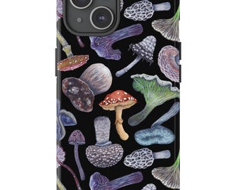 Mushroom Phone Case, Mushroom Gifts For Her, iPhone Tough Phone Cases, iPhone 14 15 Pro Max, iPhone 11 12 13, Mushroom Lover Nature Inspired