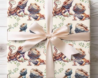 Wrapping Paper Roll, Bearded Dragon Gift Wrap, Beardie Birthday, Premium Quality Party Paper, Reptile Lover, Gift Packaging, Pet Paper