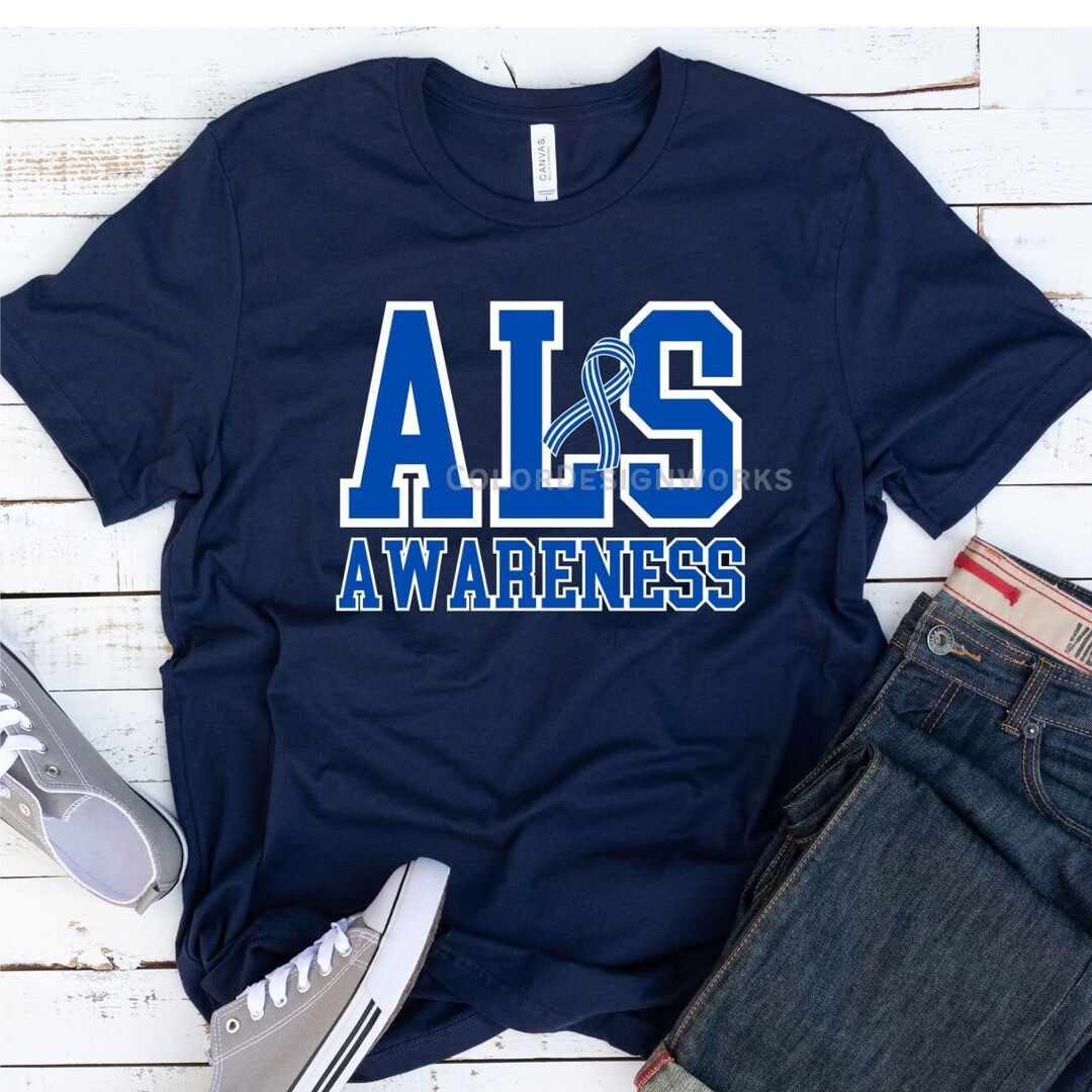 ALS Awareness Shirt, ALS Ribbon Shirt, Lou Gehrig's Disease, MS Walk ...